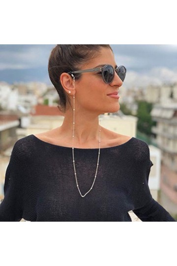 Yienate - Chaîne de lunettes de style bohémien avec perles en alliage - Antidérapante, accessoire tendance pour lunettes de s