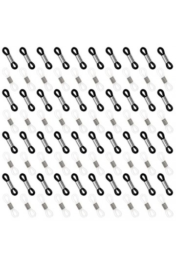 LIPIODOL 80pcs Boucle Attache en Caoutchouc,Réglables Silicone Dextrémités de Lunettes, Connecteur Cordon à Lunettes, Connec