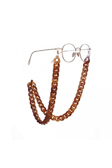 Eueavan Chaîne pour lunettes en acrylique pour diverses modèles et colliers, unisexe - Marron -