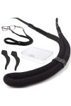 Euiooctory Cordon Lunettes, Attache Lunette Réglable avec Deux Anneaux en Silicone Antidérapants et Boîte de Rangement pour l