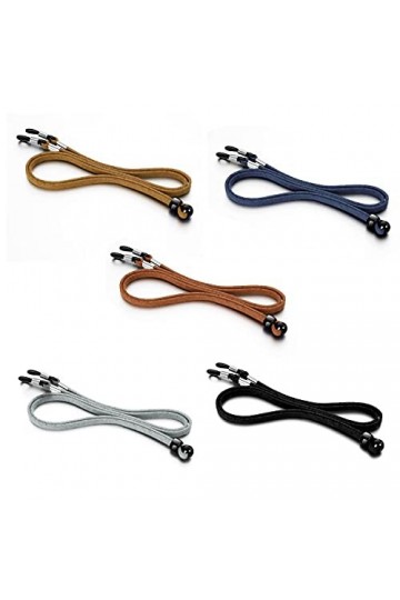 Tomodoks Lot de 5 chaînes de lunettes de sport en cuir synthétique réglable