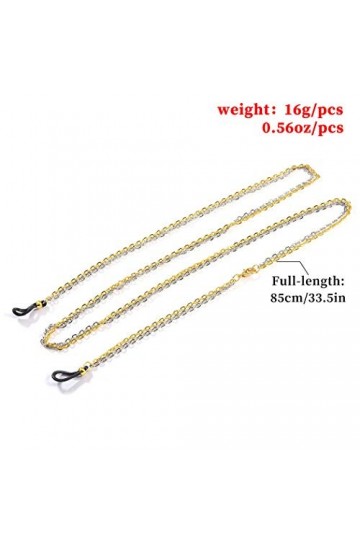 Yienate Bohême Chaîne de lunettes pour femme avec chaînes unies or et argent - Accessoire de fixation pour lunettes - Sangle 