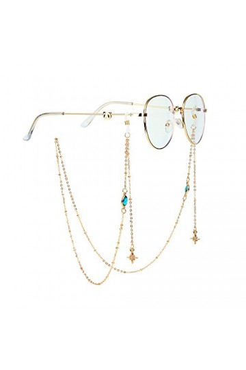 TINGWEN Cordon Lunettes Sangles de Lunettes Porte-chaîne de Lunettes Chaîne de lunettes à fermoir mousqueton chaîne de lunett