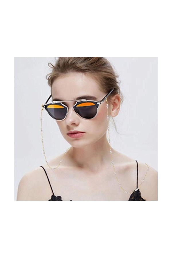 Yienate Bohême - Chaîne de lunettes avec perles - Accessoire de fixation pour lunettes de soleil - Doré
