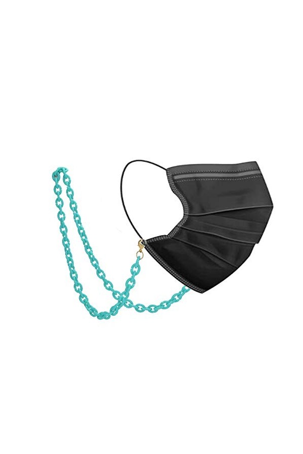 EUEAVAN Chaîne de masque en acrylique pour lunettes de soleil pour femme, tendance, blanc transparent, Medium