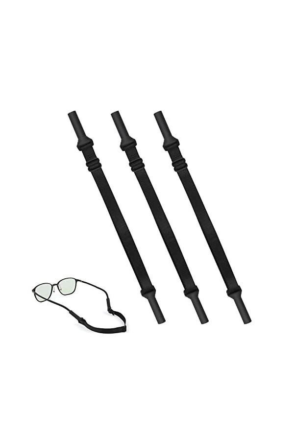 TOYMIS 3pcs Sangles de Lunettes Réglable, Cordon Lunette Silicone Lanière de Lunettes Retenues de Lunettes Cordon à Lunettes 