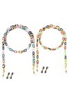 Be In Your Mind 2pcs Chaîne de Lunettes de Soleil Acrylique Chaîne de Lunettes Longe Antidérapant Porte-Lunettes de Lecture C