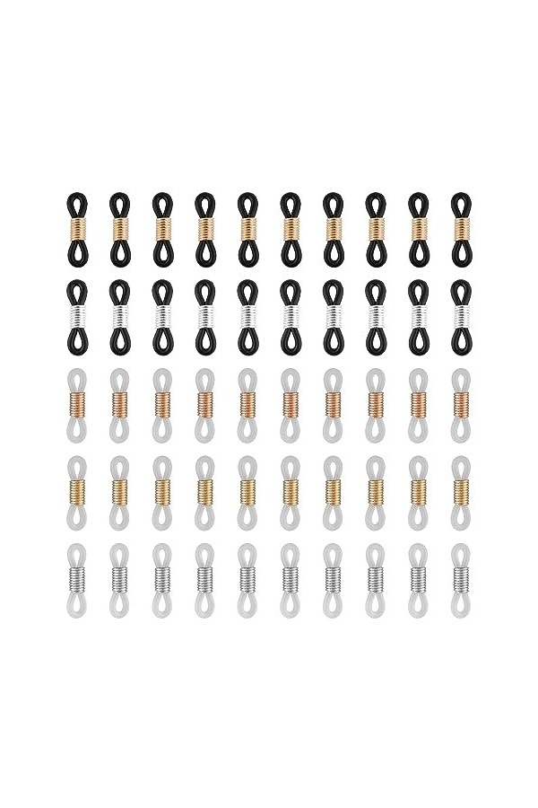 HAOBIN 50 Pieces ExtréMitéS De ChaîNe De Lunettes Boucle De ChaîNe De Lunettes ExtréMitéS ChaîNe De Lunettes Connecteur DExt
