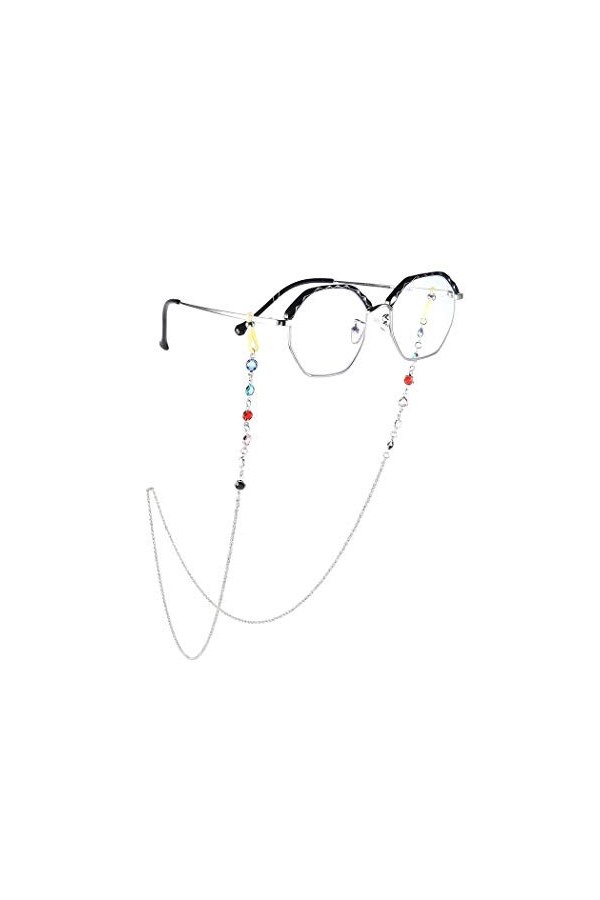 Yienate Bohême Chaînes de lunettes pour femme avec strass colorés Accessoires de lunettes – Support de sangle de lunettes – S