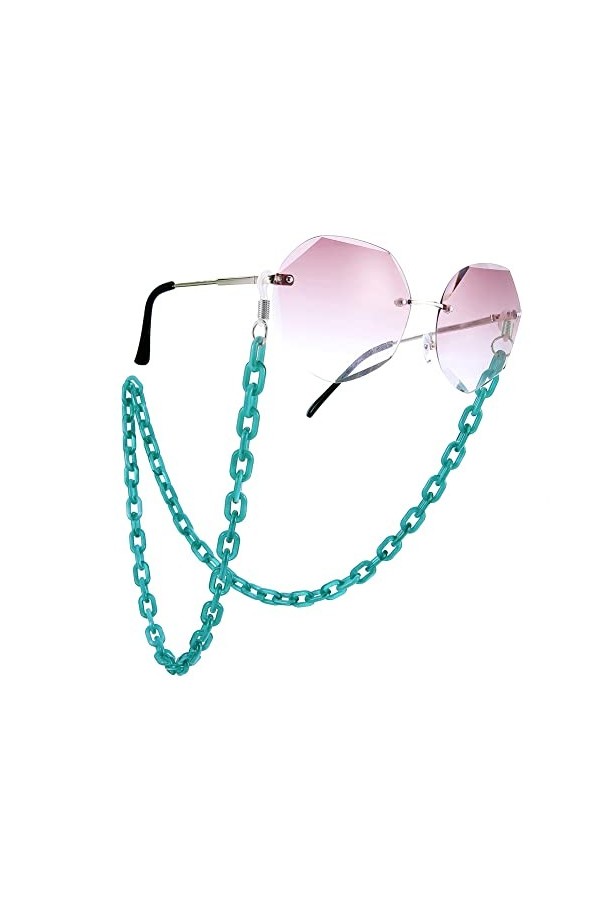 EUEAVAN Chaîne de support de masque facial en acrylique pour femme, chaîne de lunettes tendance en acétate, marron clair