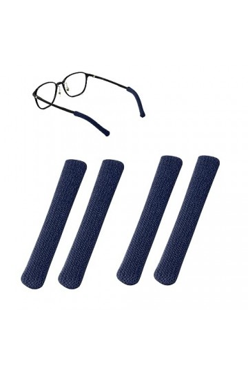 PEUTIER 4pcs Coussinet Oreille Lunettes, Tricoté en Coton Antidérapant, Embouts pour Branches de Lunettes, Manchon de Bras de