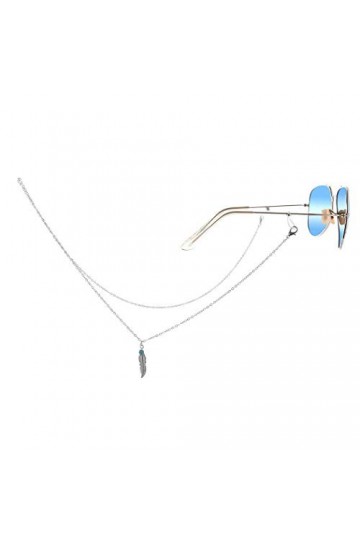 Yienate Bohême Chaînes de lunettes antidérapantes en alliage avec pendentif en forme de feuilles pour lunettes et accessoires