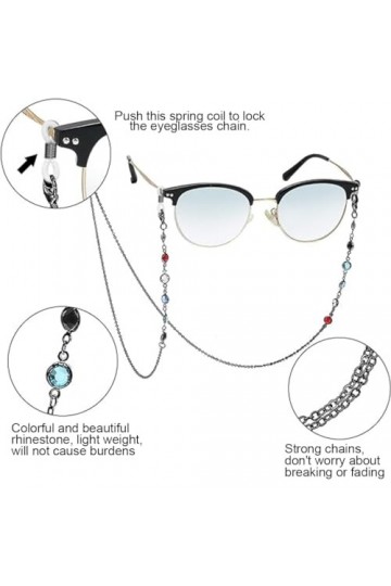 LICHUANUK 6 Pièces Chaînes de Lunettes Élégant Retenue de Lunettes Perles Support de Sangle de Lunettes