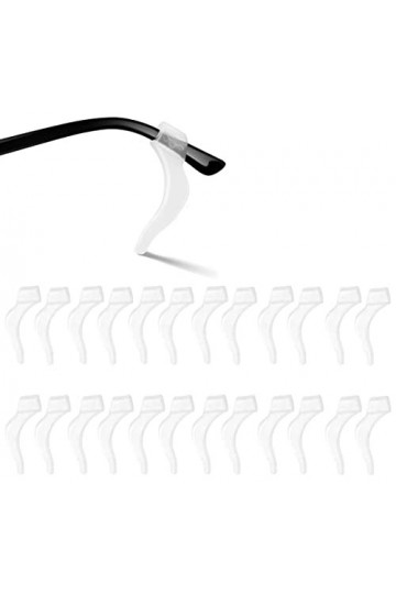 Lot de 12 paires de supports de lunettes antidérapants en silicone pour lunettes de lecture - Antidérapants - Pour branches d