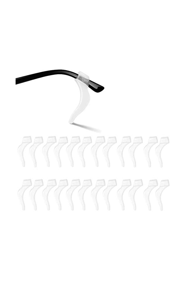 Lot de 12 paires de supports de lunettes antidérapants en silicone pour lunettes de lecture - Antidérapants - Pour branches d