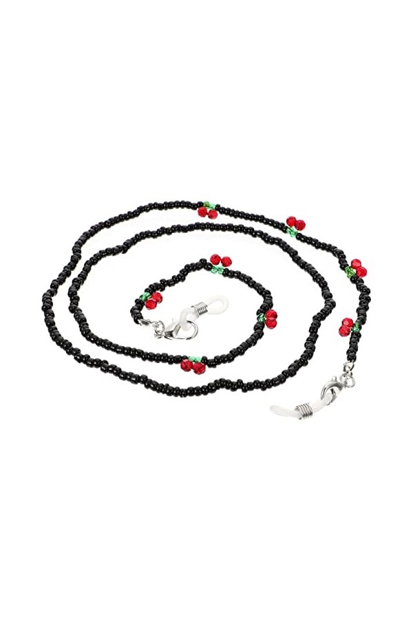 Happyyami 1 Pc Chaîne De Lunettes De Perles Lunettes De Mode Pour Femmes Noir Chaînes De Lunettes Cordons Pour Badges Dident
