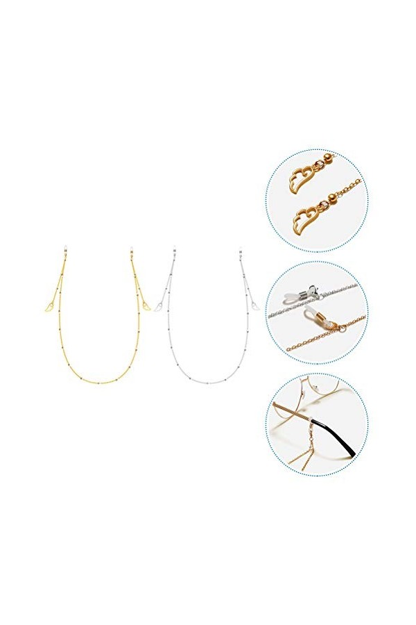 2 Pièces Lunettes Chaîne à Neige Chaîne De Lunettes De Noël Lanière De Masque Cordon De Masque Facial Chaîne De Masque Facial