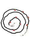 Happyyami Lunettes Chaîne avec Cerise Perles en Métal Lunettes de Soleil de Perles Bracelet Face Cover Lanière Clip Anti- De 