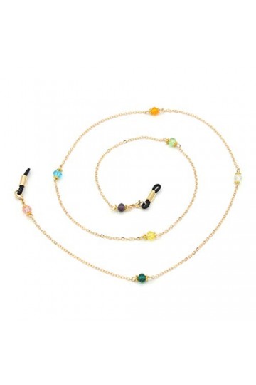 Swetopq Chaîne de lunettes de lecture avec cordon en métal doré, Comme sur limage de référence, M