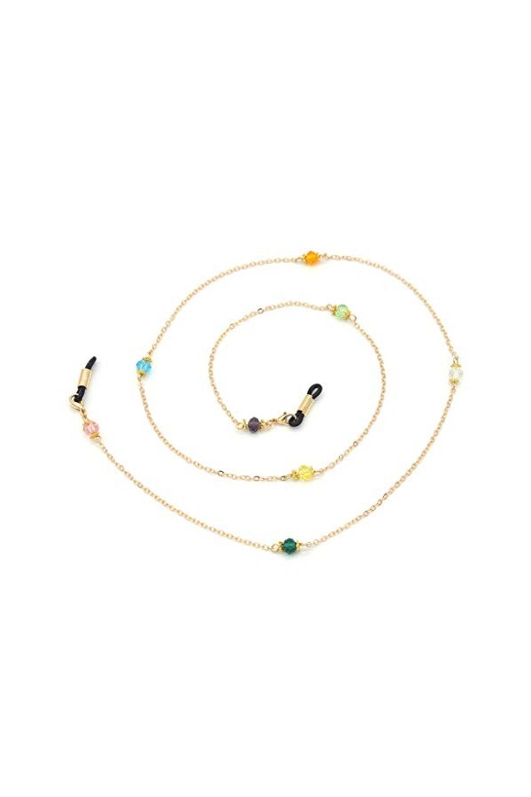 Swetopq Chaîne de lunettes de lecture avec cordon en métal doré, Comme sur limage de référence, M