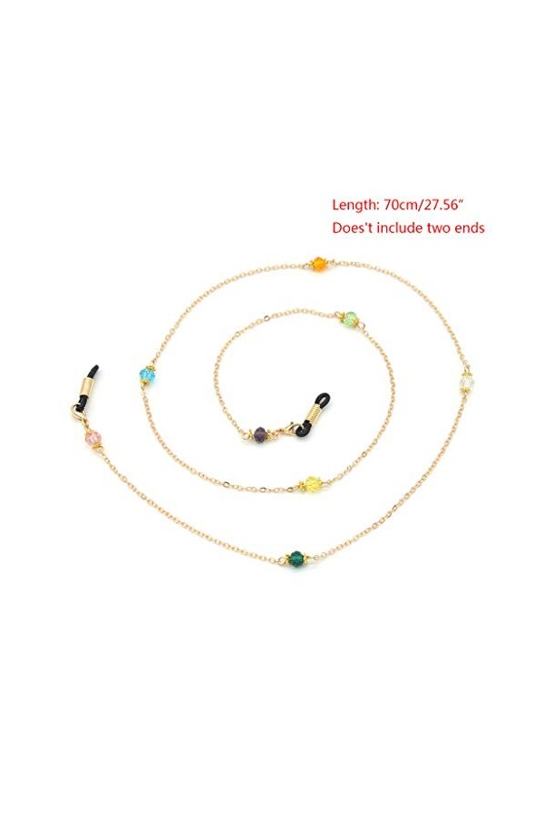 Swetopq Chaîne de lunettes de lecture avec cordon en métal doré, Comme sur limage de référence, M