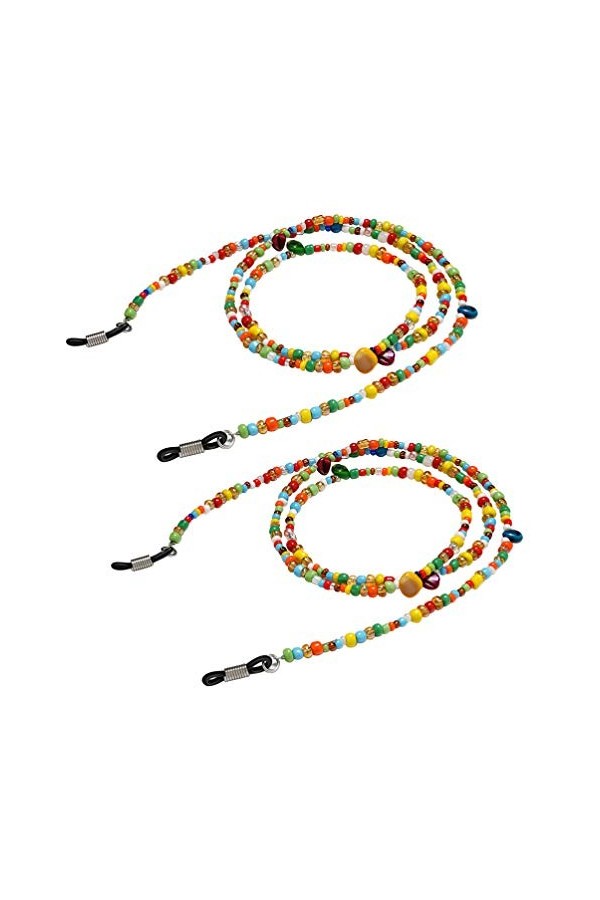 2Pcs Perles Lunettes Lunettes Chaînes Lunettes Cordes Lunettes de Soleil Titulaire Sangles Cordes Vintage Lunettes de Soleil 