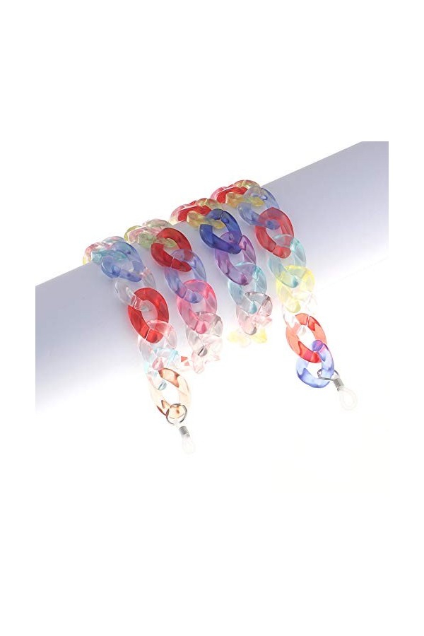 Large chaîne de lunettes de soleil tendance en acrylique pour femme - Pour lunettes de lecture et de lecture, Transparent., t