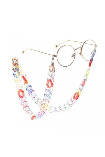 Large chaîne de lunettes de soleil tendance en acrylique pour femme - Pour lunettes de lecture et de lecture, Transparent., t