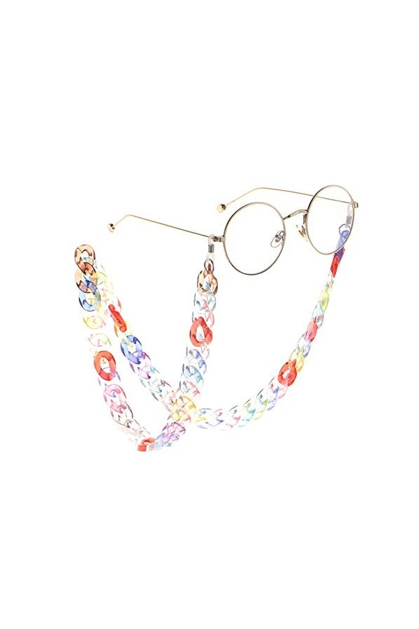 Large chaîne de lunettes de soleil tendance en acrylique pour femme - Pour lunettes de lecture et de lecture, Transparent., t