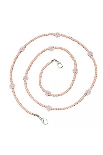 USHOBE Masque Aux Fleurs De Perles De Riz Chaîne Perlée Chaîne De Collier De Lunettes Lanière Pour Femme Support De Collier D