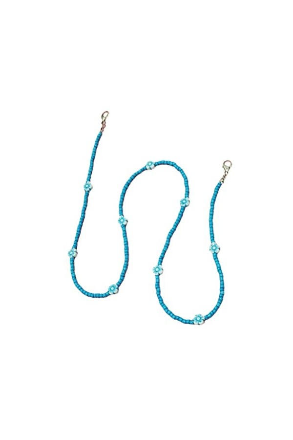 USHOBE Masque Aux Fleurs De Perles De Riz Chaîne Perlée Chaîne De Collier De Lunettes Lanière Pour Femme Support De Collier D