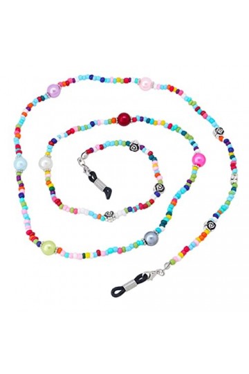 DOITOOL Anti-Perte Corde Porte-Sangle De Lunettes Chaîne Porte-Collier De Lunettes Lanière Perlée Lunettes De Soleil Sport Sp