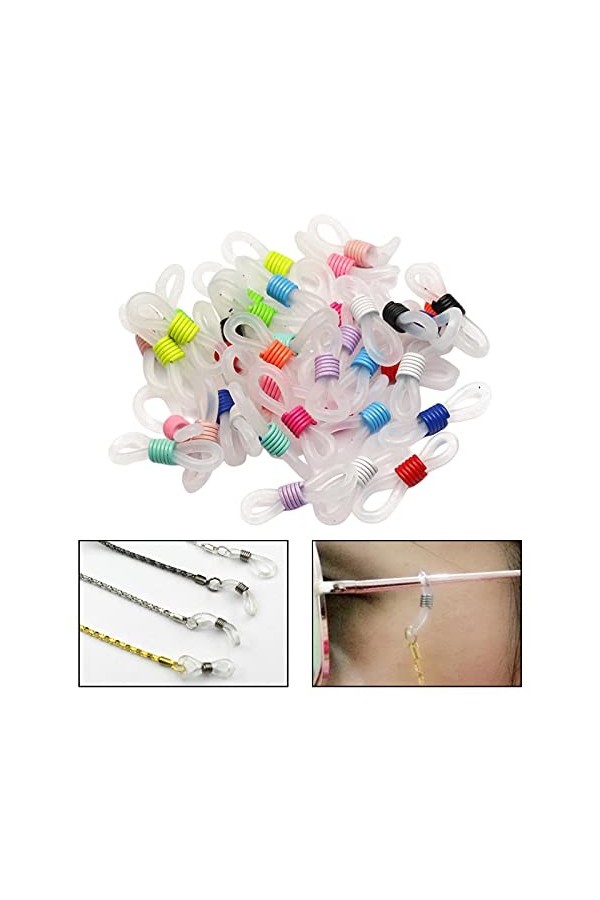 Harilla 50 pièces lunettes chaîne se termine, prostys en caoutchouc ajustables pour porte-lunettes collier chaîne sangle, Bla