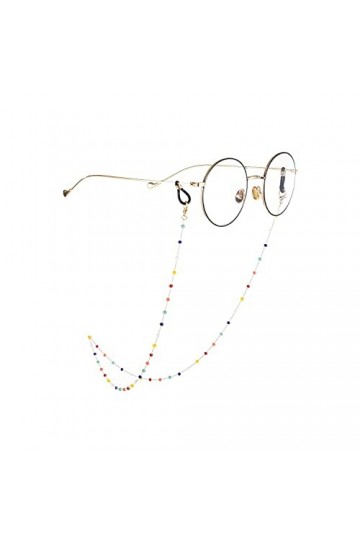 XTYPE Cordon de lunettes pour femme avec perles colorées et antidérapantes
