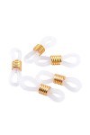 Support de Retenue de prise de Boucles Dextrémités Métalliques En Caoutchouc 50x pour Chaîne de Lunettes de Lunettes, Blanc 
