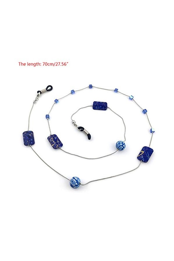 Swetopq Chaîne de lunettes avec pendentif en perles florales anti-chute antidérapante en caoutchouc, 7, M