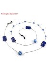 Swetopq Chaîne de lunettes avec pendentif en perles florales anti-chute antidérapante en caoutchouc, 7, M