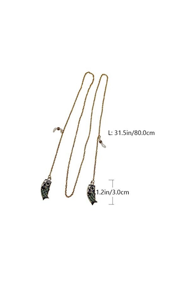 VALICLUD Lunettes Vintage Lunettes de Soleil ?ne ?nes de Lunettes Lunettes Sangle Pendaison Titulaire Poissons Chanceux Décor