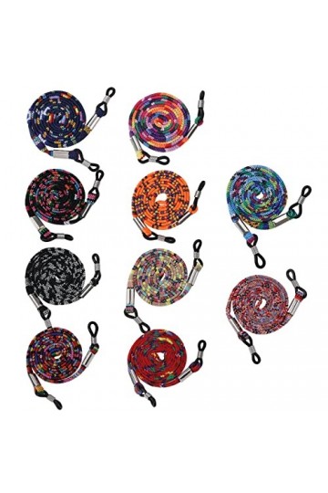 OTOTEC 10pcs Cordon Lunettes Titulaire Sangle Antidérapant Chaîne de Lunettes Coloré Longe Lunettes de Soleil Retenue pour Fe