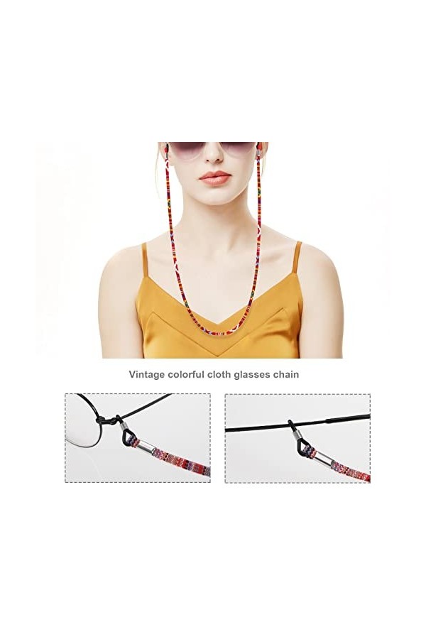 OTOTEC 10pcs Cordon Lunettes Titulaire Sangle Antidérapant Chaîne de Lunettes Coloré Longe Lunettes de Soleil Retenue pour Fe
