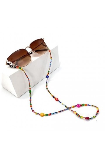 FRCOLOR Style Perles De Riz Teintes En Coquillage Lunettes Perlées Corde Chaîne De Lunettes Chaîne De Lunettes Perlées Coloré