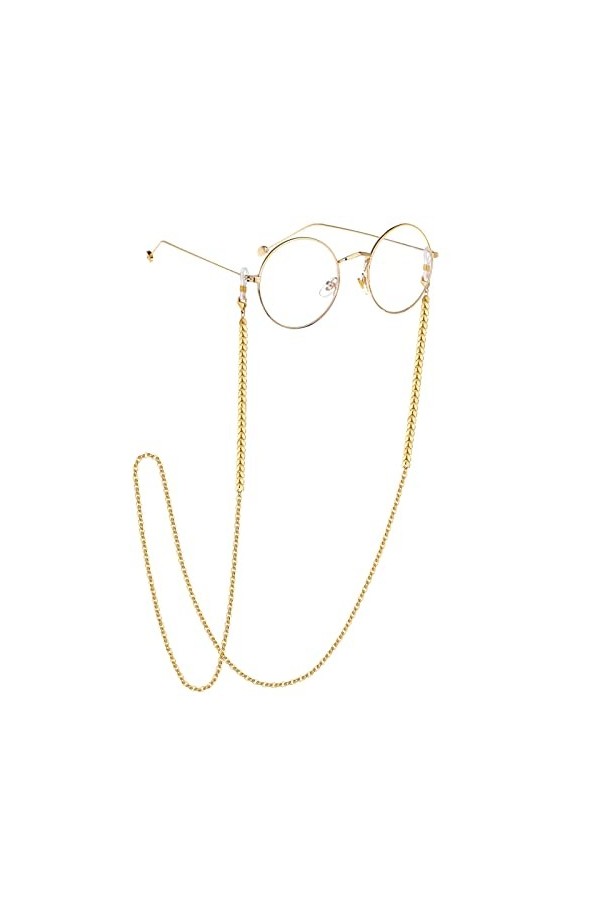 EPIRORA Chaîne de lunettes pour homme et femme – Sangle de lunettes de soleil – Cordon plat à maillons chevrons – Chaîne anti