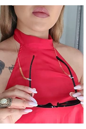 EPIRORA Chaîne de lunettes pour homme et femme – Sangle de lunettes de soleil – Cordon plat à maillons chevrons – Chaîne anti