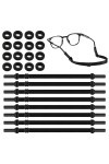 Lot de 8 cordons à lunettes réglables pour lunettes de soleil et lunettes, avec 8 paires danneaux antidérapants, cordon élég