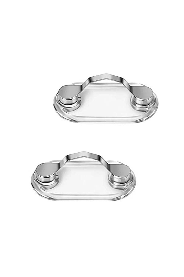 Badges Porte Nom, 2 Pièces Porte Badges, Magnétique Porte Badge, Métal, pour Des Lunettes, Des Lunettes De Soleil Blanc Arge