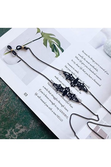 Dibiao Chaîne de lunettes en métal avec motif chauve-souris - Pour femme