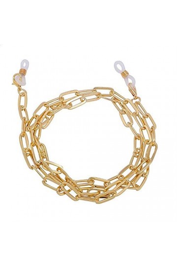 EVSER Chaînes Sangle De Lunettes for Femmes Simple Alliage Évidé Croix Cou Cordon De Mode Lunettes De Retenue Color : Golden