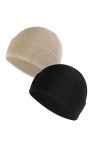Sibba Lot de 2 Bonnets Unisexes en Tricot Doux et léger pour lhiver Bonnet de pêcheur Chaud Coupe Vent pour Homme et Femme N