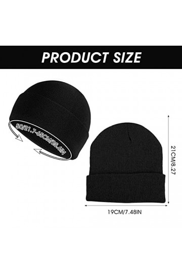 Sibba Lot de 2 Bonnets Unisexes en Tricot Doux et léger pour lhiver Bonnet de pêcheur Chaud Coupe Vent pour Homme et Femme N