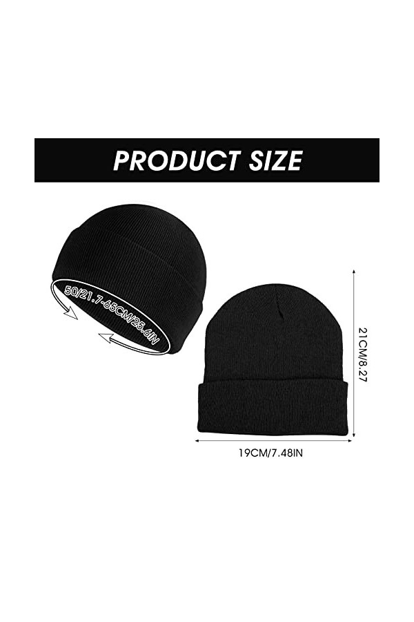 Sibba Lot de 2 Bonnets Unisexes en Tricot Doux et léger pour lhiver Bonnet de pêcheur Chaud Coupe Vent pour Homme et Femme N